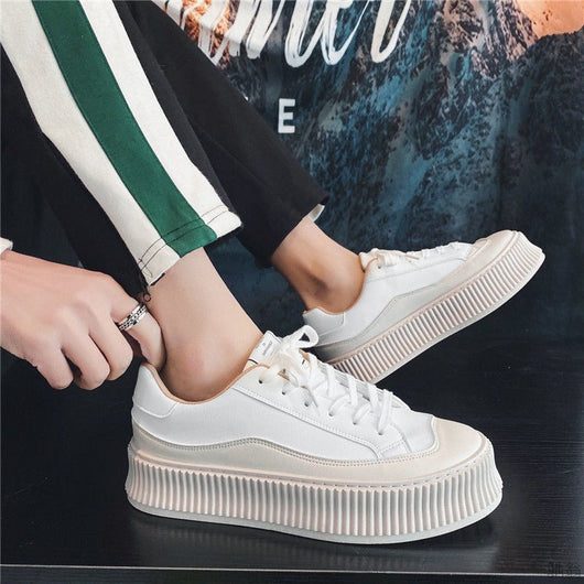 Zapatos Blancos Estilo Hong Kong con Plataforma Elevada para Hombre - Image 5