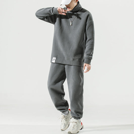 Conjunto Casual de Polar Grueso para Hombre Talla Grande