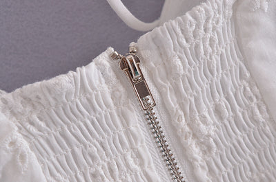 Blusa con Encaje Bordado, Moño y Mangas Abullonadas - Image 19