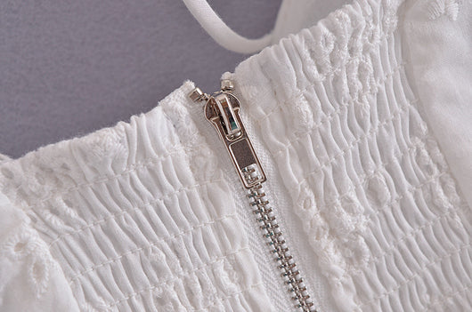 Blusa con Encaje Bordado, Moño y Mangas Abullonadas - Image 19
