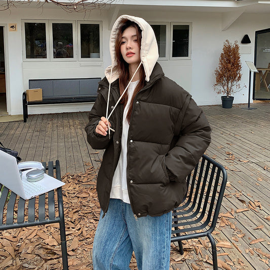 Chaqueta Acolchada de Plumas Desmontable para Mujer