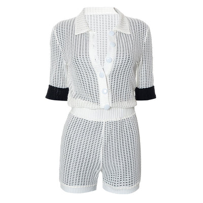 Traje para Mujer con Solapa y Contraste de Botones - Image 18