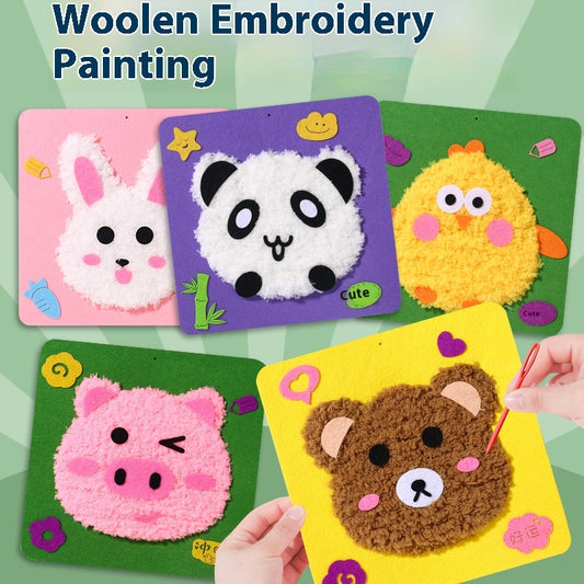 Kit de Bordado Infantil con Animales de Dibujos Animados - Juguete Educativo DIY para Jardín - Image 2