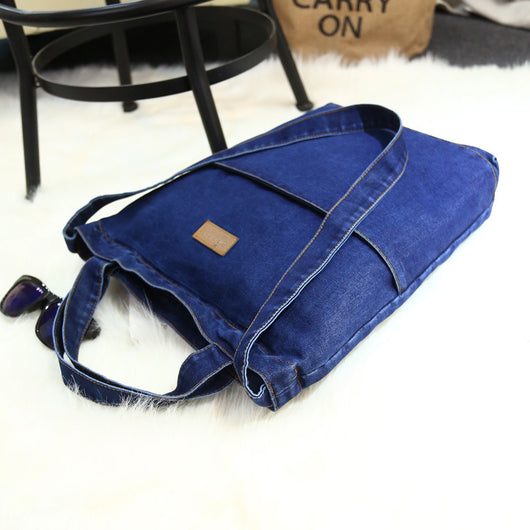 Bolsa de Lona Retro Estilo Denim para Compras - Image 7