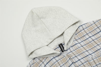 Camisa a Cuadros con Capucha Versátil para Hombre - Image 14