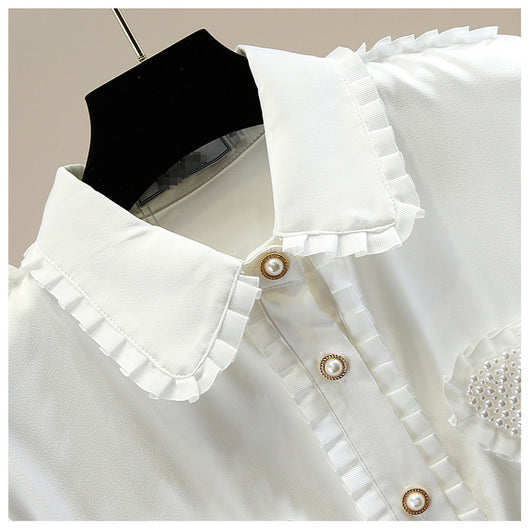 Blusa de Satén con Cuello Muñeca y Largo Irregular - Image 16