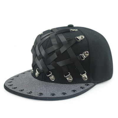 Gorra Punk Hip Hop Cuero X Cuero Visera Plana Unisex - Image 6