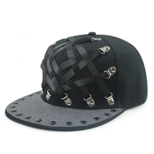 Gorra Punk Hip Hop Cuero X Cuero Visera Plana Unisex - Image 6