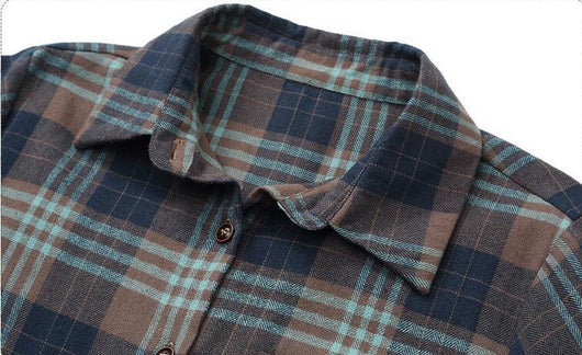Camisa Cuadriculada Manga Larga para Mujer - Corte Slim Elegante - Image 17