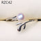 Anel de Pérola Barroca Natural Platinum Moon Design 38 Estilos