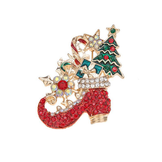 Broche Navideño Árbol de Diamantes en Aleación para Mujer - Image 4