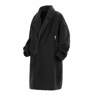 Abrigo Tipo Trench Largo para Hombre - Diseño Holgado y Casual - Image 14