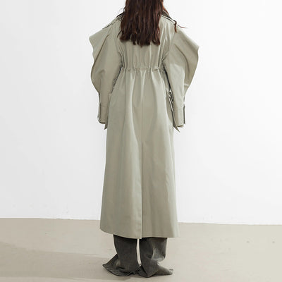 Abrigo Trinchera Mujer con Cintura Elástica - Otoño - Image 11