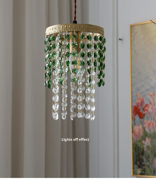 Lámpara de Mesita Retro Verde Glaciar con Cristal Decorativo - Image 12