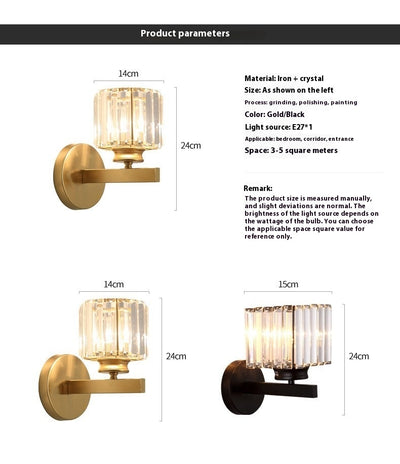 Lámpara de Pared Cristal Americano Diseño Postmoderno para Sala - Image 12