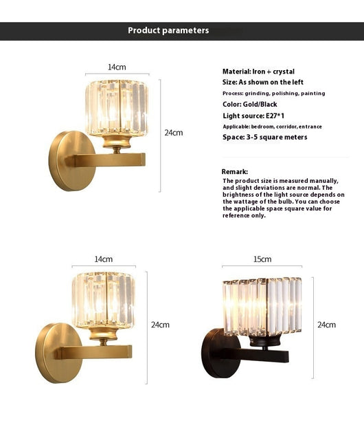 Lámpara de Pared Cristal Americano Diseño Postmoderno para Sala - Image 12