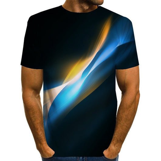 Camiseta Estampada 3D con Diseño de Rayas - Tendencia Europea y Americana - Image 14