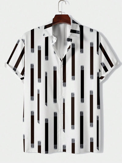 Camisa Casual de Hombre con Rayas Estampadas - Image 11