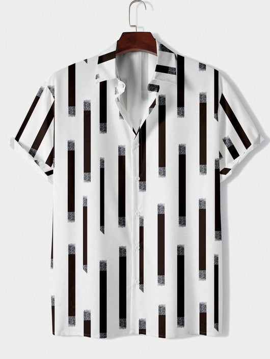 Camisa Casual de Hombre con Rayas Estampadas - Image 11