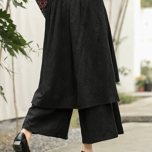 Pantalón Ancho Bordado Estilo Nacional con Detalle de Borlas - Image 4