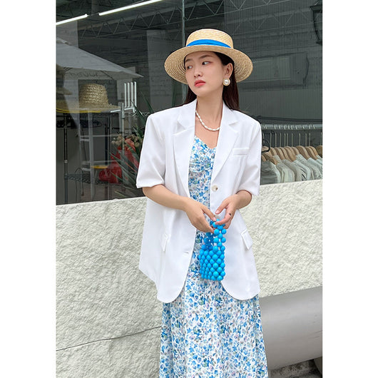 Blazer Suelto Coreano de Manga Corta para Mujer - Image 14