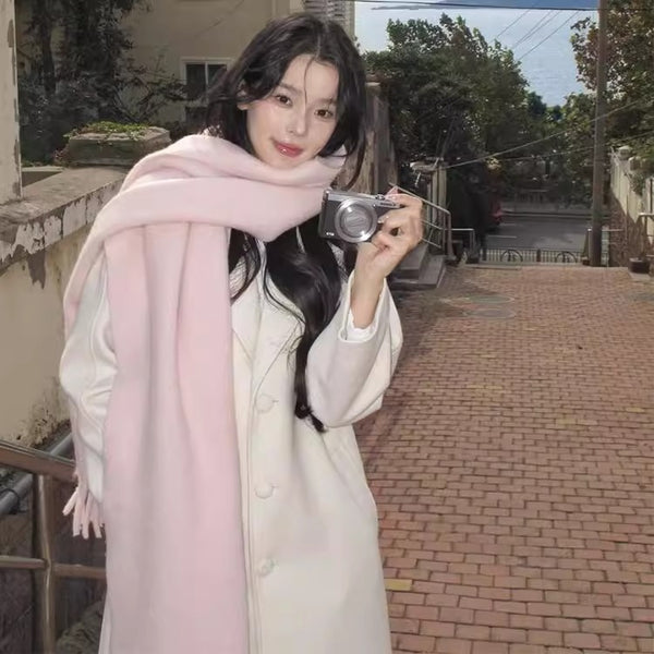 Mohair Thermal Shawl - Thick Scarf for Winter Solid Colors
