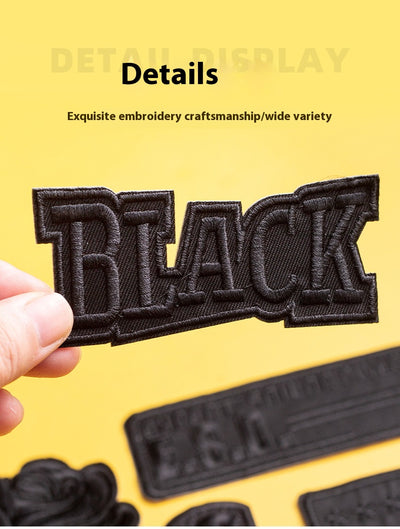 Parches Adhesivos para Ropa - Reparación sin Costura con Patrón de Bordado Negro - Image 32