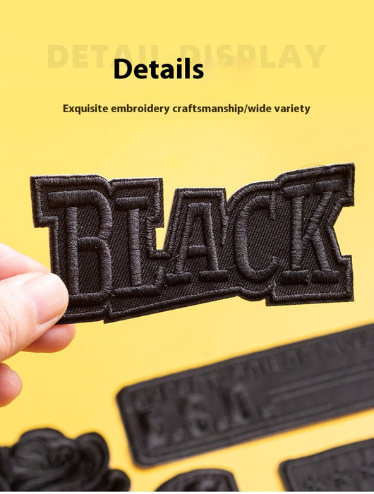 Parches Adhesivos para Ropa - Reparación sin Costura con Patrón de Bordado Negro - Image 32