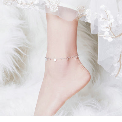 Pulsera de Tobillo Plata 925 Chapada en Oro Blanco - Image 7