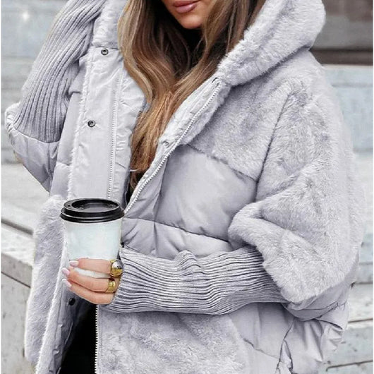 Abrigo de Invierno para Mujer con Parches de Pelaje Sintético - Image 13