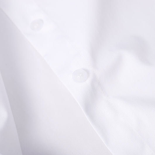 Blusa Clásica Blanca Suelta de Algodón Peinado - Image 16