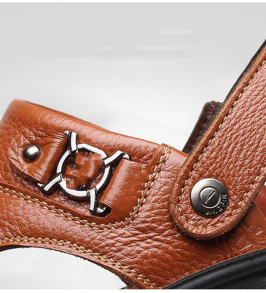 Sandalias de Cuero Genuino para Hombre con Suela Antideslizante Dual - Image 13
