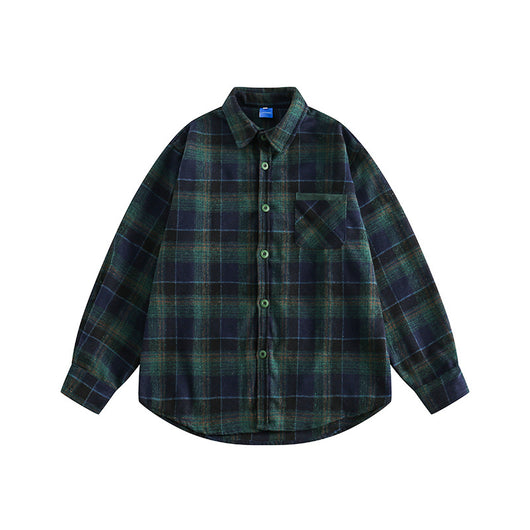 Camisa de Cuadros con Bolsillo Decorativo y Solapa a Juego - Image 5