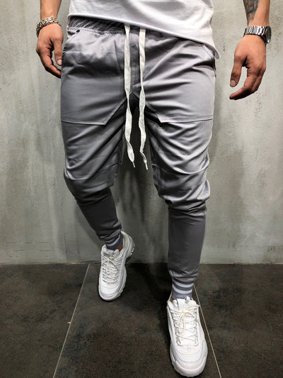Pantalones Casuales de Algodón con Diseño Spliced para Hombre - Image 34