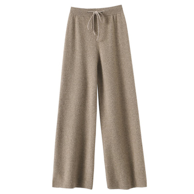 Pantalones de Lana Cintura Alta Relajados de Corte Recto - Image 2
