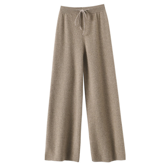 Pantalones de Lana Cintura Alta Relajados de Corte Recto - Image 2