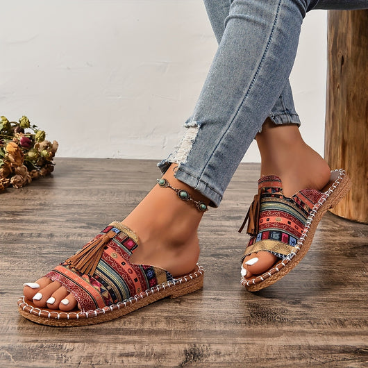 Sandalias Planas con Borlas Decorativas para Mujer - Image 12