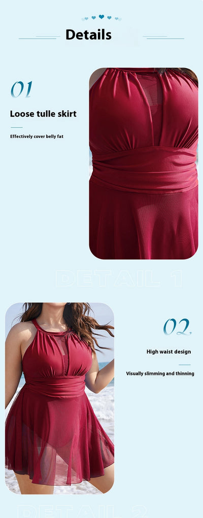 Traje de Baño Enterizo Cuello Redondo con Encaje para Mujer - Image 12