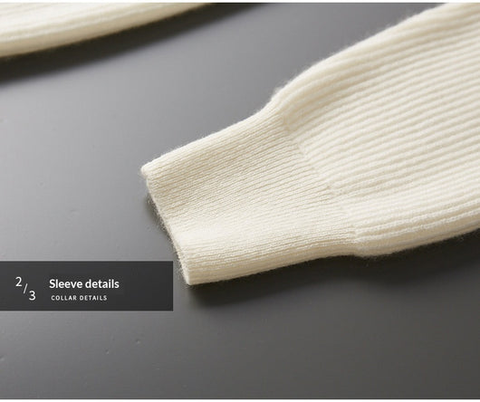 Suéter de Cachemira Cuello Medio Alto para Otoño e Invierno - Image 9
