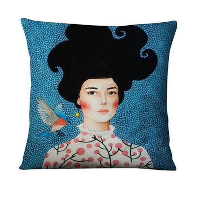 Funda de Almohada de Lino con Diseño Pintado Diario - Image 6