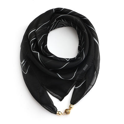 Pañuelo Floral Dorado de Gasa Ligera para Mujer - Image 23