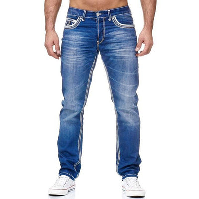 Jeans Hombre Blancos Rotos Cintura Media Corte Recto - Image 7