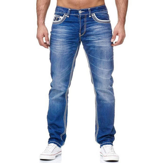 Jeans Hombre Blancos Rotos Cintura Media Corte Recto - Image 7