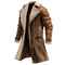 Abrigo Largo de Ante Marrón Retro para Hombre
