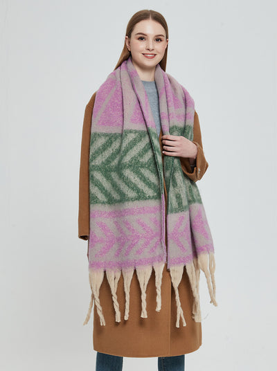 Pashmina de Otoño Invierno con Borlas - Tejido Grueso Europeo Estilo Moderno - Image 27