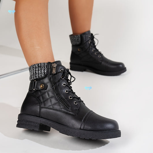 Botas Tobilleras con Cierre Lateral y Tacón Bajo para Mujer - Image 3