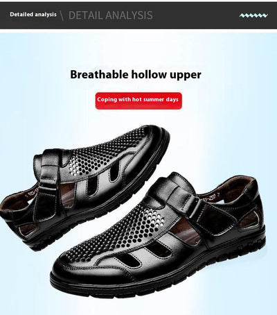 Sandalias de Cuero Perforadas para Hombre - Estilo Ejecutivo Casual - Image 10