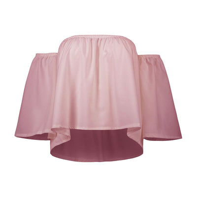 Blusa Elegante Hombros Descubiertos con Cuello Anudado - Chifón Manga 7/8 - Image 6