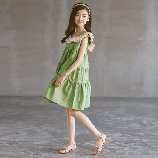 Vestido Combinado con Chaleco y Falda Larga Estilo Loto - Image 3