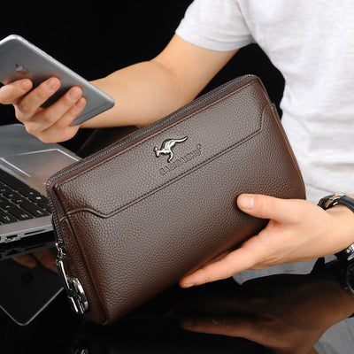 Cartera de Cuero para Hombre con Cierre de Contraseña Anti-robo